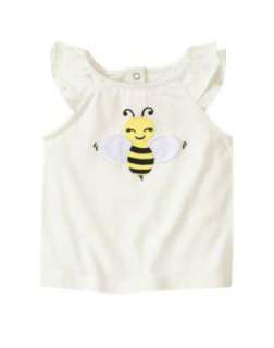 NWT GYMBOREE GIRLS SIZE 3 6 MONTH BEE CHIC WHITE TOP SHIRT NEW  