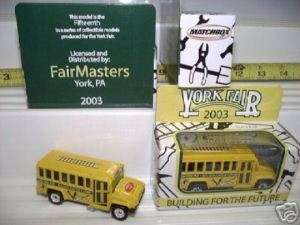 MATCHBOX 2003 YORK FAIR SCHOOL BUS NEW MINT + MINT BOX*  