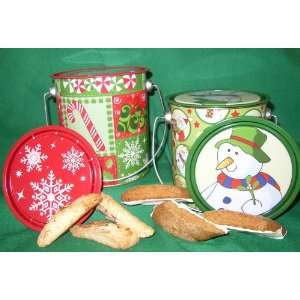   Biscotti in an Adorable Holiday theme Paint can by Peggys Biscotti