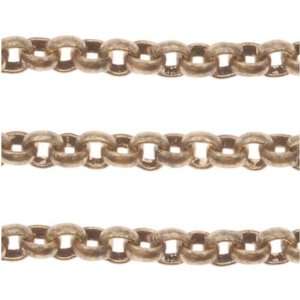  Antiqued 22K Gold Plated Round Rolo Chain 2mm Bulk By The 