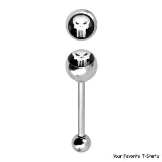   Jewelry 316L Surgical Steel Logo Punisher 14G 5/8 Barbells  