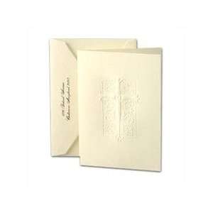  Ecruwhite Personalized Sympathy Note with Embossed Cross 
