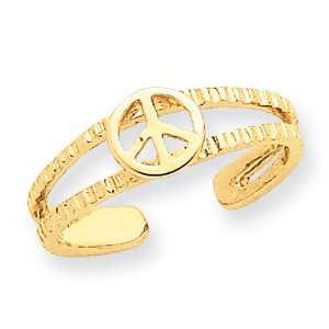  14k Peace Sign Toe Ring Jewelry
