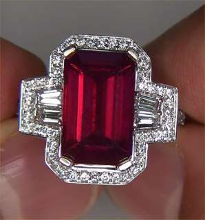 Vintage Estate 10.02 ct CERTIFIED Natural Red Ruby Diamond Ring 14K 