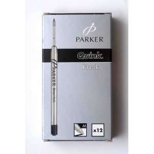  Parker   Quink 12 Black Ball Pen Refills in Carton Box 