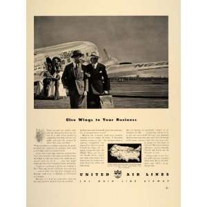  Lines Airline Airplane Businessmen   Original Print Ad