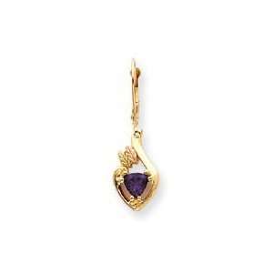    10k Tri color Black Hills Gold Amethyst Leverback Earrings Jewelry