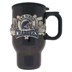  San Diego Chargers Black Pewter Emblem Travel Mug