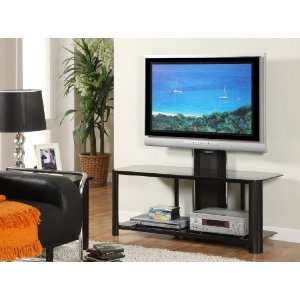  Glass/Metal 42 Inch TV stand with Mount in Black Finish by 
