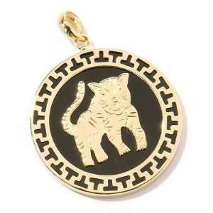  14K Gold Black Onyx Chinese Zodiac Pendant Jewelry