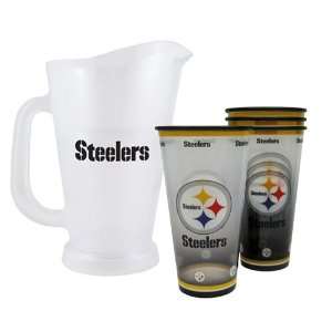   Steelers Nfl Tailgate Pitcher And Souvenir Cups Set