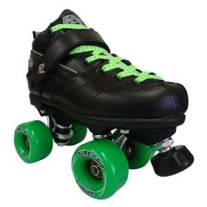 Sure Grip Rock GT50 Black Boots with Green Aerobic 85A Outdoor Wheels 