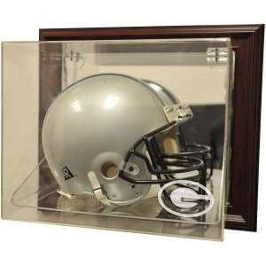  Green Bay Packers Helmet Case Up Display, Mahogany 