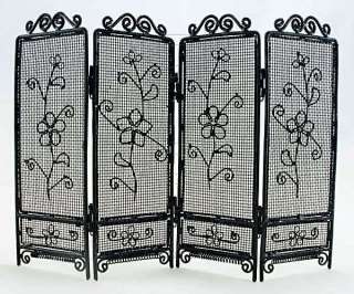 Black Wire Living Folding Screen Divider 112 Dolls House Dollhouse 