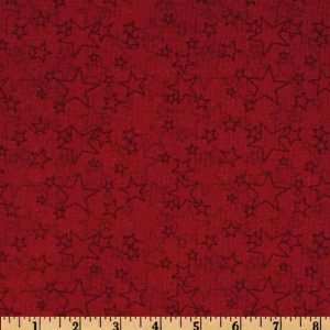  44 Wide Quilts of Valor Stars Tonal Red Fabric By The 