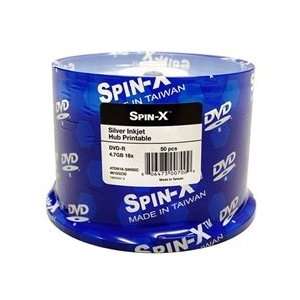  Spin X DVD R 16X Silver Inkjet Printable Blank DVDR Media 