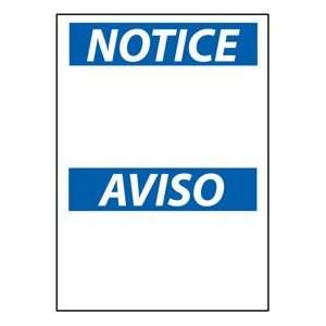  Bilingual Vinyl Sign   Notice Blank 
