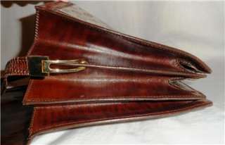 Vintage GIANI BERNINI GB Tan/Brown SUEDE Leather MESSENGER/Document 