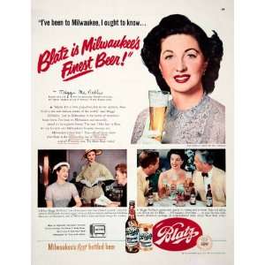  1951 Ad Blatz Beer Maggi McNellis Radio Fashion Jetta 