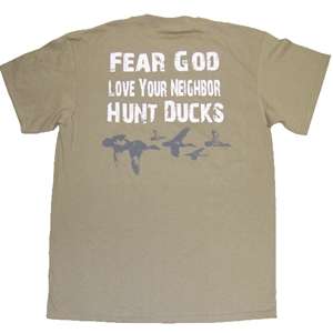 Duck Commander ~ FEAR GOD ~ Hunting T shirt Tee NEW Stone Buck  