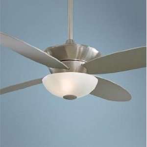 Zen Ceiling Fan Brushed Nickel Finish w/ Silver Blades and Tinted Opal 