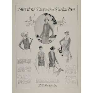   Vintage Ad R. H. Macy Women Tennis Golf Sweaters   Original Print Ad