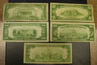 1929 CLEVELAND, OHIO ALL DENOMINATIONS (FIVE NOTES) $1 $100 ID#OO389 