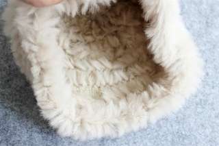 Good Quality Gift  100% Real Rabbit Fur Hat Knitted Warm 