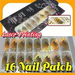   Laser Printing Nail Art Patch Foils Wrap x 16 # Laser Snake Skin NW030