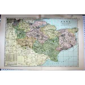  MAP BRITAIN 1895 KENT TUNBRIDGE WELLS CANTERBURY DOVER 