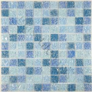  Blue 1 x 1 Blue Shattered Glass Glossy Glass Tile 