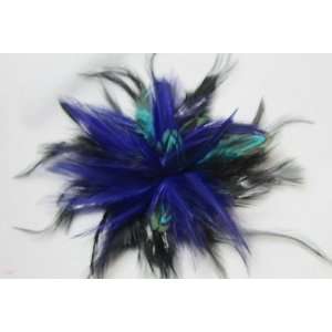  Purple and Blue Feather Hair Clip and Pin 