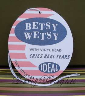 Ideal BETSY WETSY Wrist Hang Tag 1950s (Tag #3)  