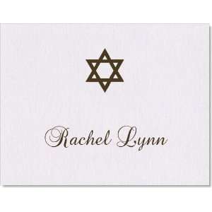  Simple Star of David on Crystal Shimmer Folded Note Cards 