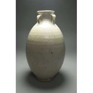  Song Dynasty White Glazed Large Four Handled Jar 