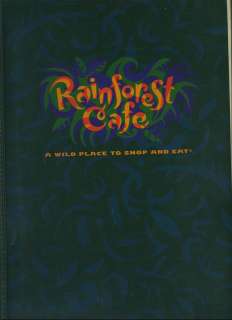 The Rainforest Cafe Menu Chicago Illinois 1998  