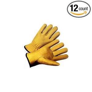 Top Grain Cowhide Leather Work Gloves with Split Leather Back, Sold by 