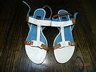Ladies Biala White Patent Strappy Sandals Size 9