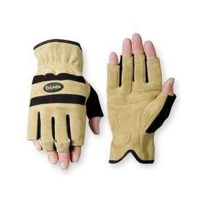  WELLS LAMONT Mechanics Glove, Cowhide, Fingerless, L, Pr 