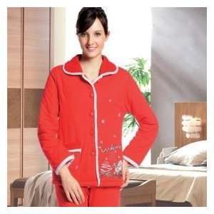 Super Warm 100%thickened Cotton Womens Pajama Set Nightwear Sleepwear