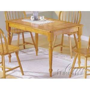  Oak Finish Terracotta Tile Top Dining Table