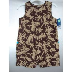Carters Boys Everyday Easy 1 piece Sleeveless Cotton Sunsuit Brown 