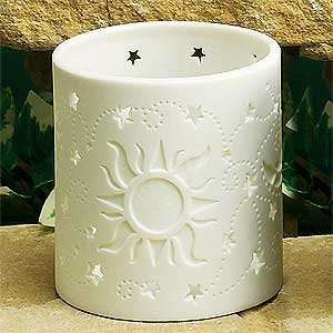  Porcelain Sun White Candle Holder Cylinder