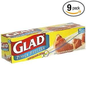 Glad Zipper Freezer Bags, 1 Gallon, 30 Count Bags (Pack of 