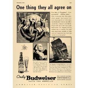   Budweiser Beer Uncle Sam Cheers   Original Print Ad