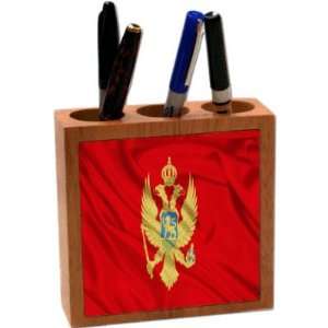  Rikki KnightTM Montenegro Flag 5 Inch Tile Maple Finished 