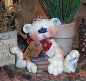 Primitive Raggedy Teddy Bear Ornie Doll Pattern #108  