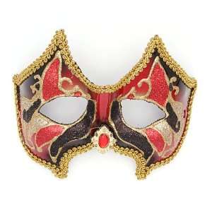  Red and Black Mardi Gras Mask 