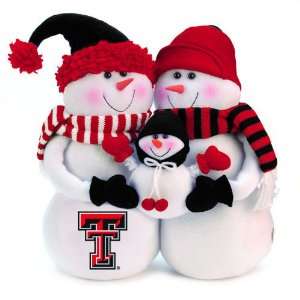  NCAA Texas Tech Red Raiders Snowmen Family Holiday Table 