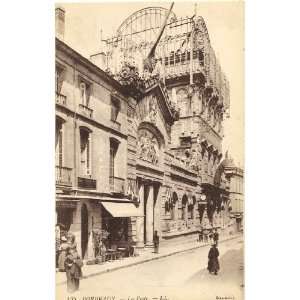  1910 Vintage Postcard Post Office   Bordeaux France 